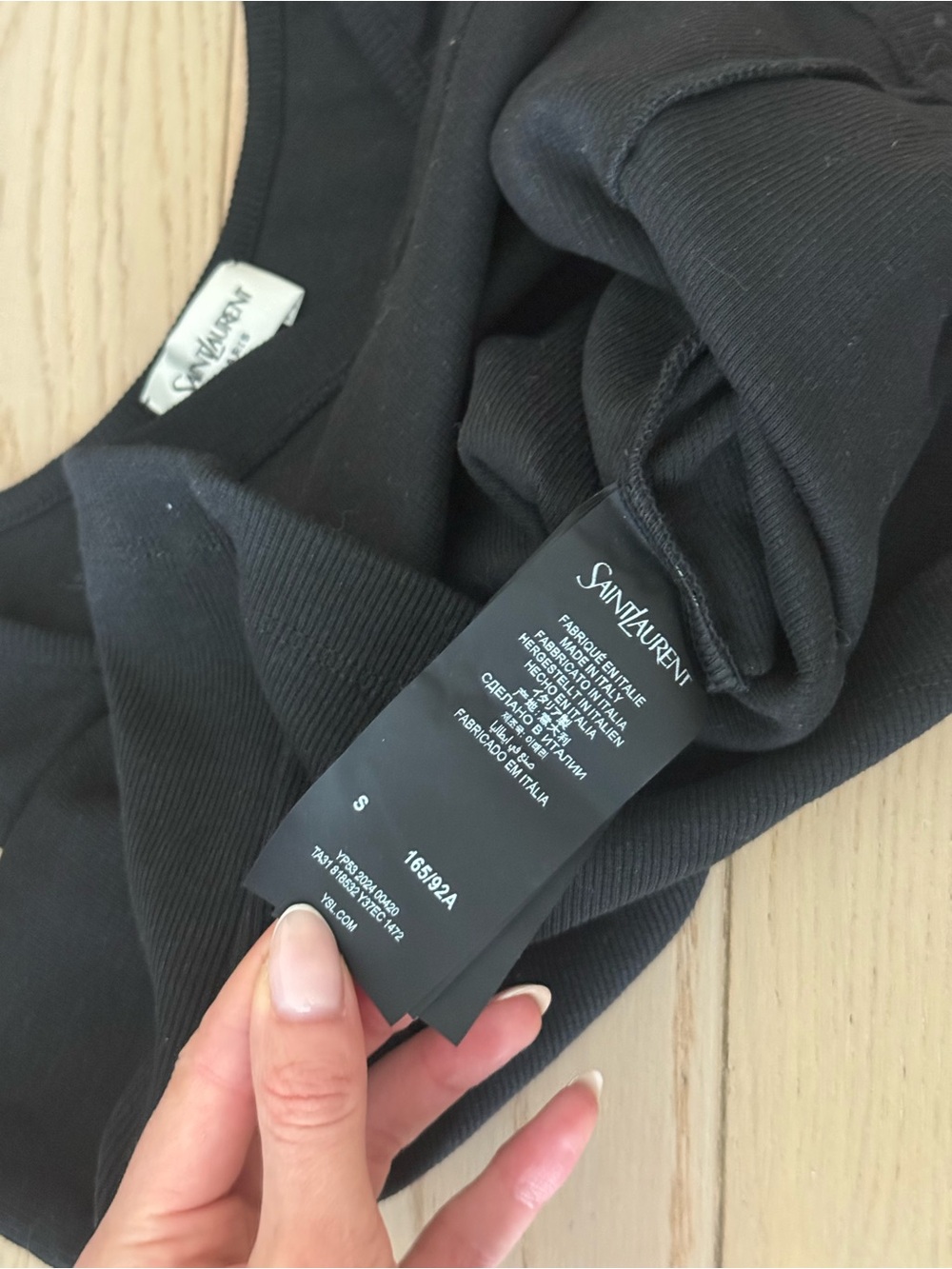Saint Laurent Black Slim Ribbed Tank - Picture 7 of 7